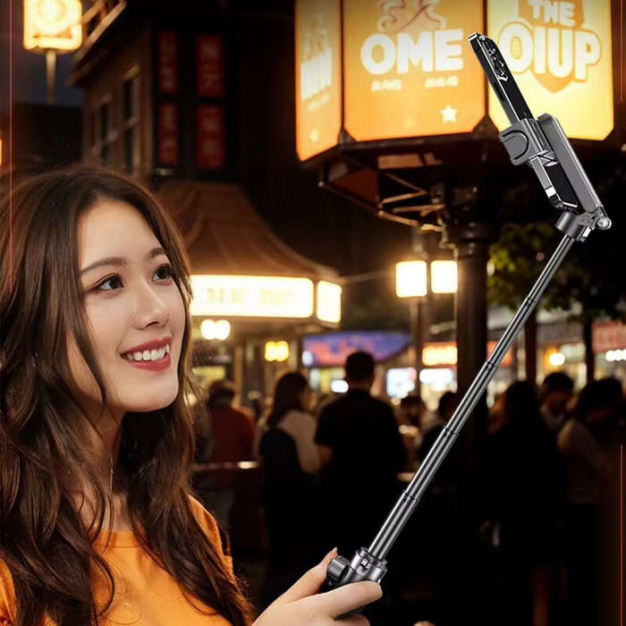 Without Filling Light - JC-25 Bluetooth Selfie Stick 360 Rotation Portable Mini 4 Leg Telescopic Sta