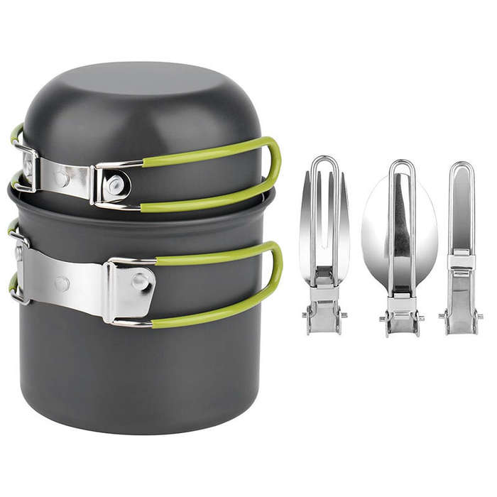 Set 1 - Lightweight Aluminum Alloy Camping Pot Hiking Picnic Tourist Tableware Set Outdoor Stove Pot