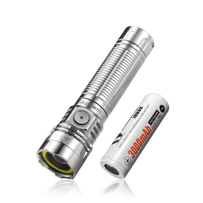 Silver - Lumintop W1 LED COB 700LM Multipurpose Flashlight With Spotlight Floodlight Red Light 300M