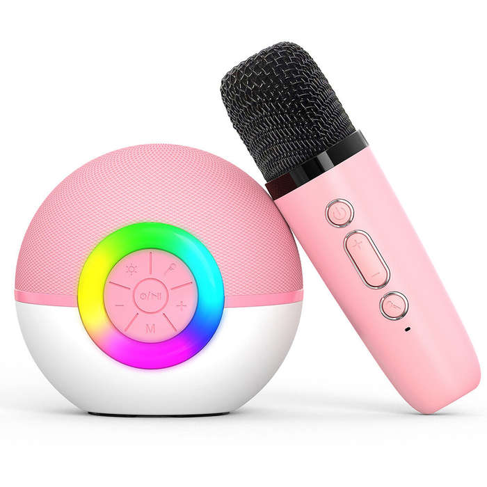 Pink - T97 Bluetooth Children's Singing Machine Karaoke Audio Microphone Integrated Early Education