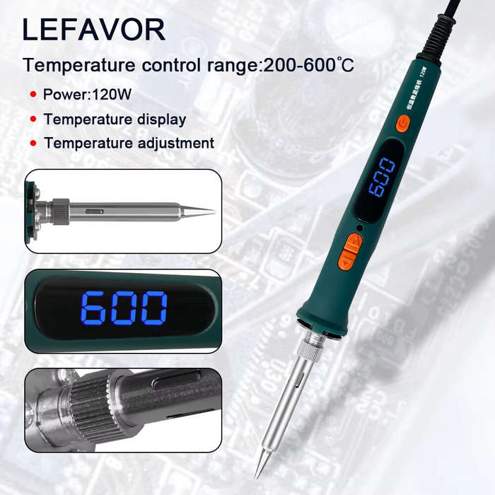 #A - 120W Digital Soldering Iron 907 Model Electric Tool Dual Calibration Temperature Range 200-600C