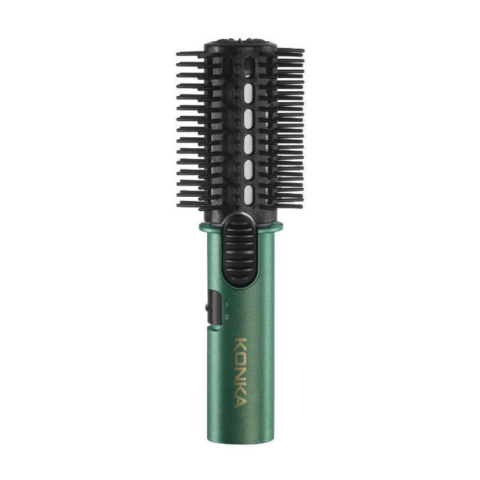 Green - KONKA Mini Portable Hair Styling Kit Curling Iron Straightening Comb Hot Air Comb Hairdressi