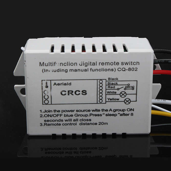 2 Channel Port 180-240V On/Off Wireless Digital Remote Control Light Wall Switch 20M