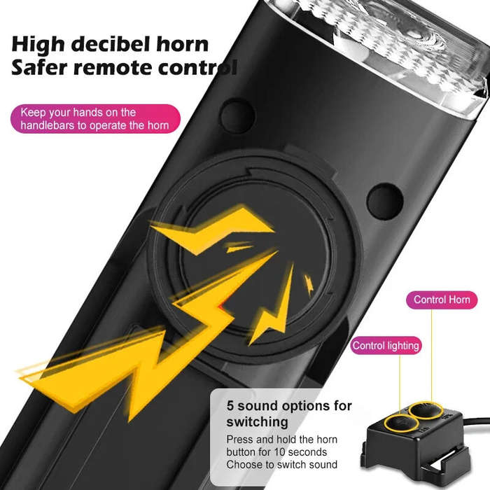 3 in 1 450Lm Brightness Wireless Bike Headlight 2000mAh Battery Type-C 3 Light Modes Smart Speedomet