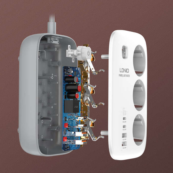 [GaN Tech] LDNIO 3250W 7-Port Power Strip 2USB-A+2USB-C+3 Socket PD QC3.0 Fast Charging Desktop Char