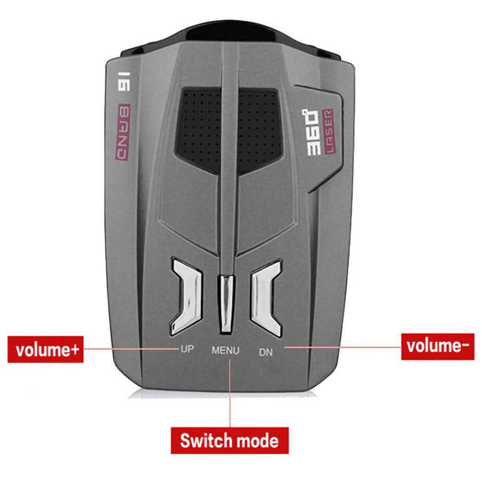 Black - Car Radar V9 360GPS Speed Police Safe Detector Voice Alert Laser 800m