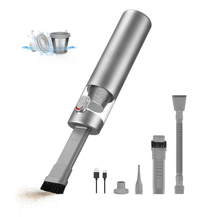 Grey - Mini Vacuum Cleaner & Air Purifier & Hand Pump 3-in-1 Cordless Handheld Vacuum Cleaner, 3 Typ