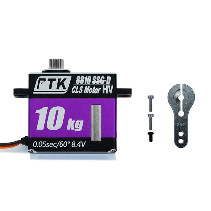Purple - PTK 8810 SSG-D 10KG High Torque Stainless Steel Gear Coreless Digital RC Servo CNC Al Alloy