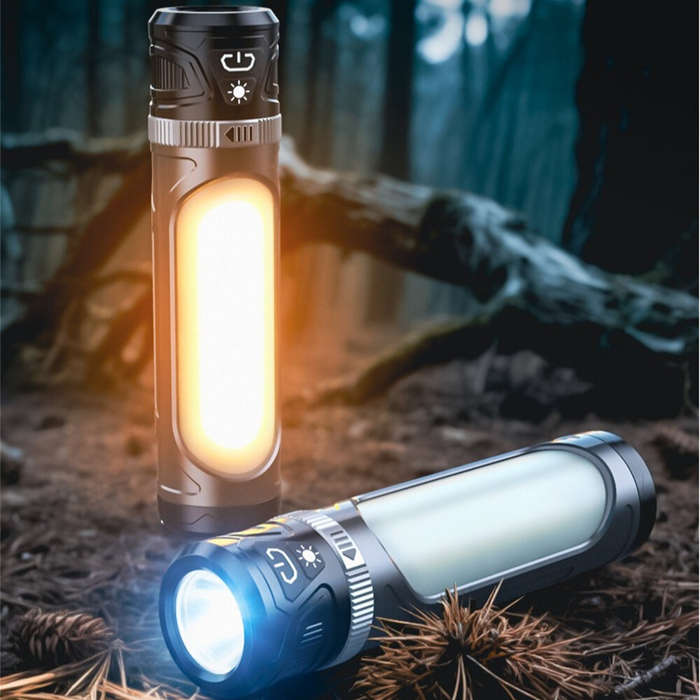Grey - 1000LM LED+COB Ultra-Bright Camping Light USB Rechargeable Waterproof Portable Tent Ambient L