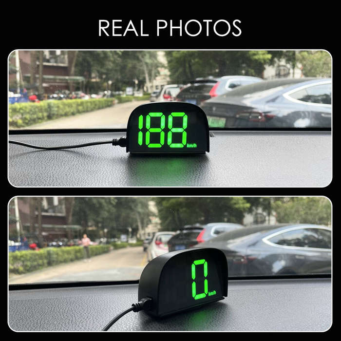 #1 - Car GPS HUD Digital Speedometer Display Green Light Plug and Play Big Font Car Electronics Acce