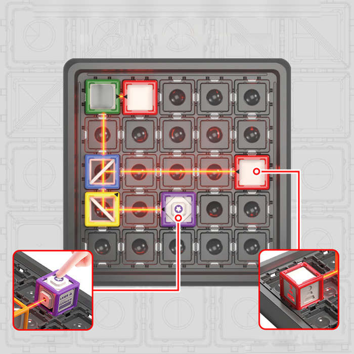 001 - 7071 Reasoning Laser Maze Beam-bending Thinking Game Building Blocks Cube Educational Reasonin