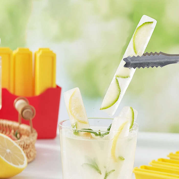 Yellow - French Fries Long Frozen Ice Cube Mold Household Food Grade Ice Tray Ice Making Artifact Po