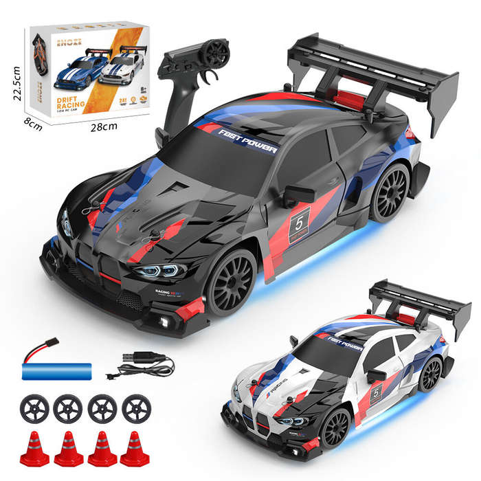 Black - ENOZE 8607 RTR 1/24 2.4G 4WD 30km/h Drift RC Car GTR Mini Race High Speed Racing LED Light O