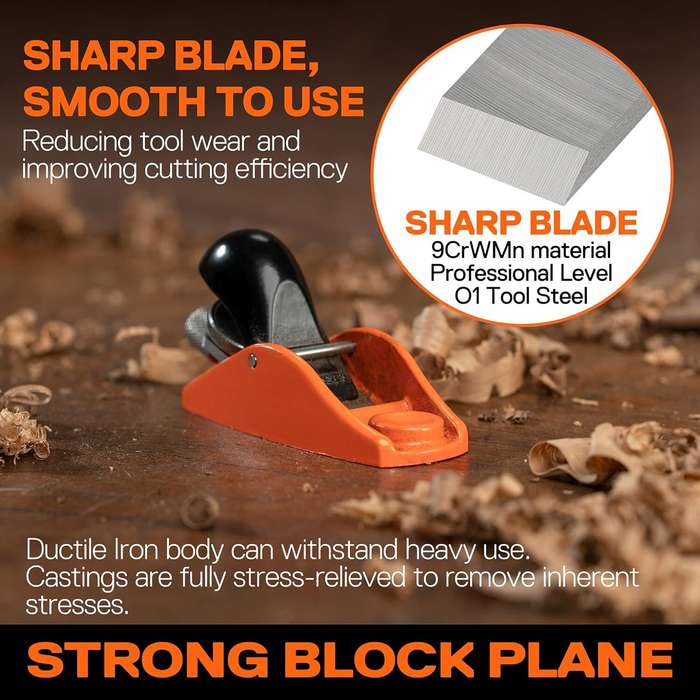 A - Pony Jorgensen 3.5" Mini Block Plane Professional Blade Adjustable Cutting Depth Ductile Iron Bo