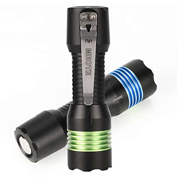 Blue - Meote FM1 Tactical Flashlight 4500 Lumens 152 Meters 4pcs LH351D 5000K High Lumen High CRI 90