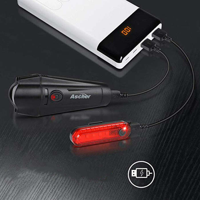 Bicycle Lights Set Powerful Front and Rear Taillight LED USB Rechargeable Waterproof Cycling Flashli