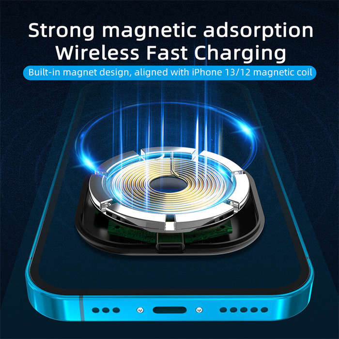 Black - C19 30W Magnetic Wireless Chargers Car Phone Holder Air Vent Mount Stand Fast Charging Brack