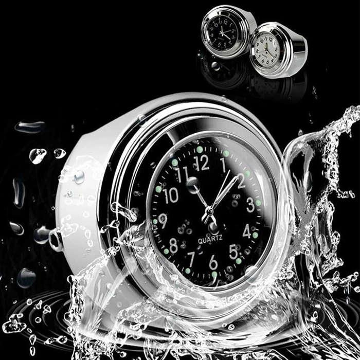 #2 - 7/8" Motorcycle Clock Dustproof Quartz Clock Aluminum Alloy Handlebar Motorcycle Waterproof Tim