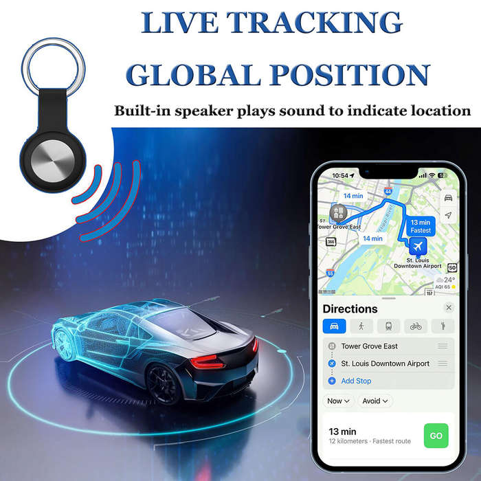 Black - GPS Tracker for Vehicles Portable GPS Tracking Device,Full Global Coverage Location Tracker