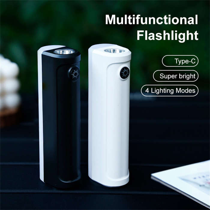 White - Mini Multifunction Flashlight Strong Light Rechargeable Super Bright LED Light Portable Trav