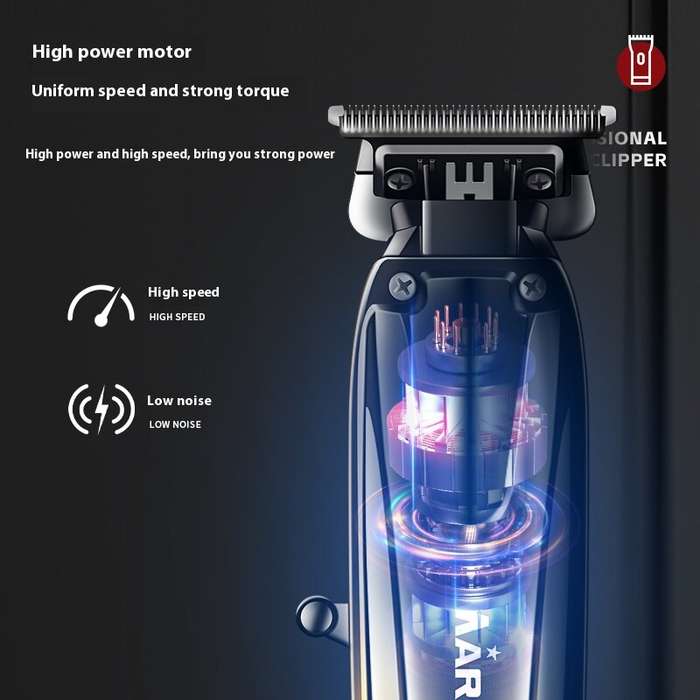 Red - MARSKE 5053 Professional Electric Hair Clipper With Digital Display Gradient Design Suitable F