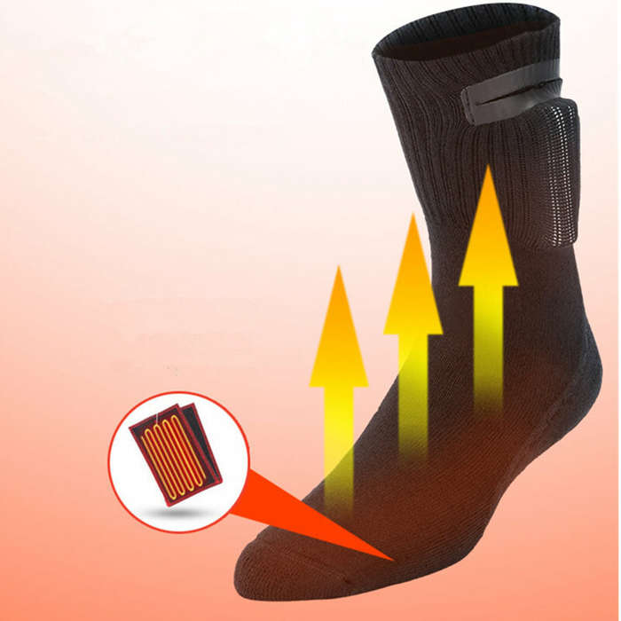 Black - Winter Electric Heating Socks 5V Rechargeable Adjustable Temperature Warm Socks Foot Warmer