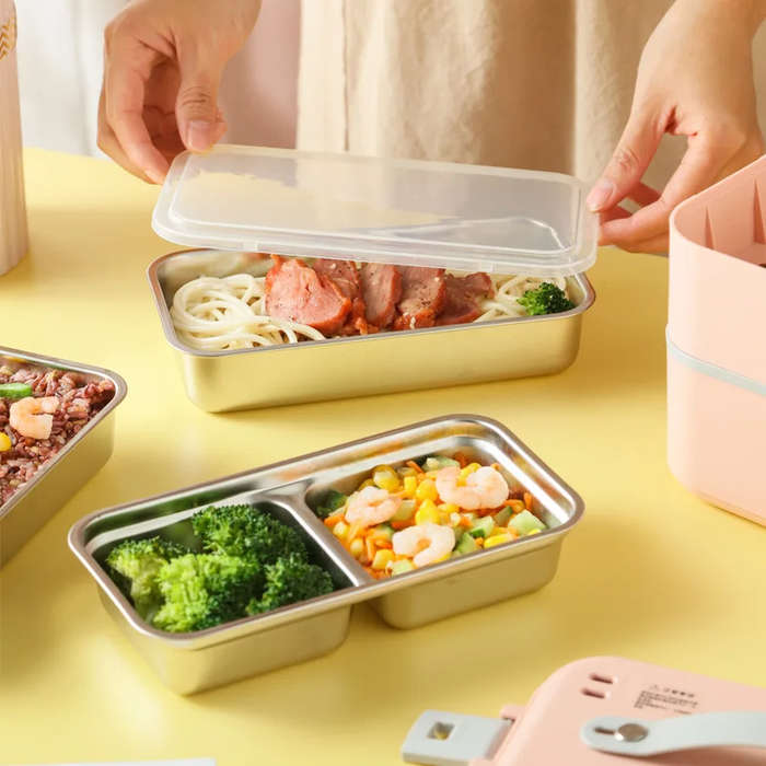 Pink - 2 Layer 300W Portable Electric Lunch Box Food Warmer for Travel Self Cooking Heated Lunch Box
