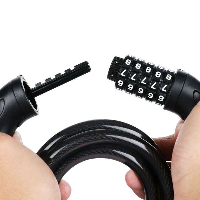 Black - Bicycle Lock 5 Digit Code 1200mm*12mm Anti-theft Lock Bike Security Accessory Steel Cable Cy