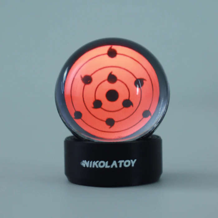 Black - NIKOLATOY Kaleidoscope Sharingan Crystal Ball Rechargeable LED Music Rhythm Display Desktop
