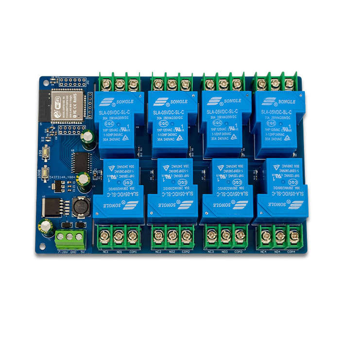 Only Board - LC DC7-28/5V Power Supply ESP32 WiFi bluetooth 8 Channels 30A Relay Module for ESP32 De