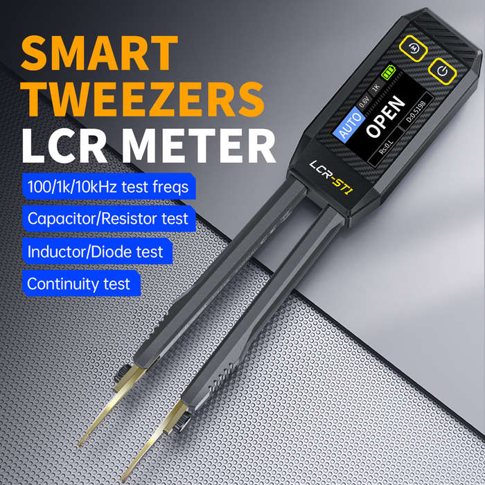 1 - FNIRSI LCR-ST1 Mini Smart Tweezer LCR SMD ESR Tester Resistance Capacitance Inductance Continuit