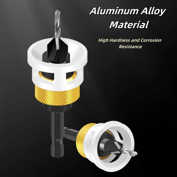 4Pcs - 4-in-1 Countersink Drill Bit Set with Low Friction Depth Stop 6.25mm Shank Tungsten Steel Dri