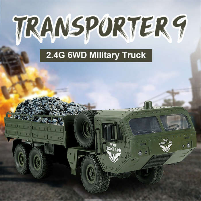 Green - JJRC Q75 1/16 2.4G 6WD RC Car Military Truck Electric Off-Road Vehicles RTR Model