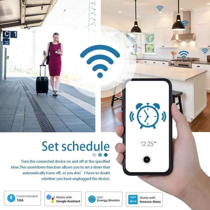 Tuya 16A EU Smart Socket WiFi Smart Plug With Power Monitoring Timing Function Voice Control Via Ale