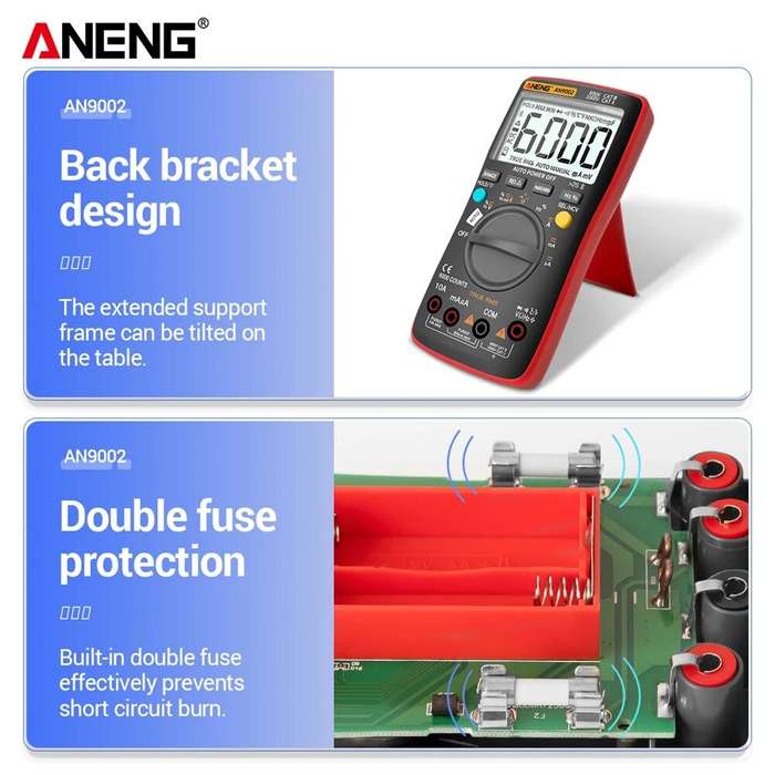 ANENG AN9002 Bluetooth Digital Multimeter 6000 Counts Professional MultimetroTrue RMS AC/DC Current