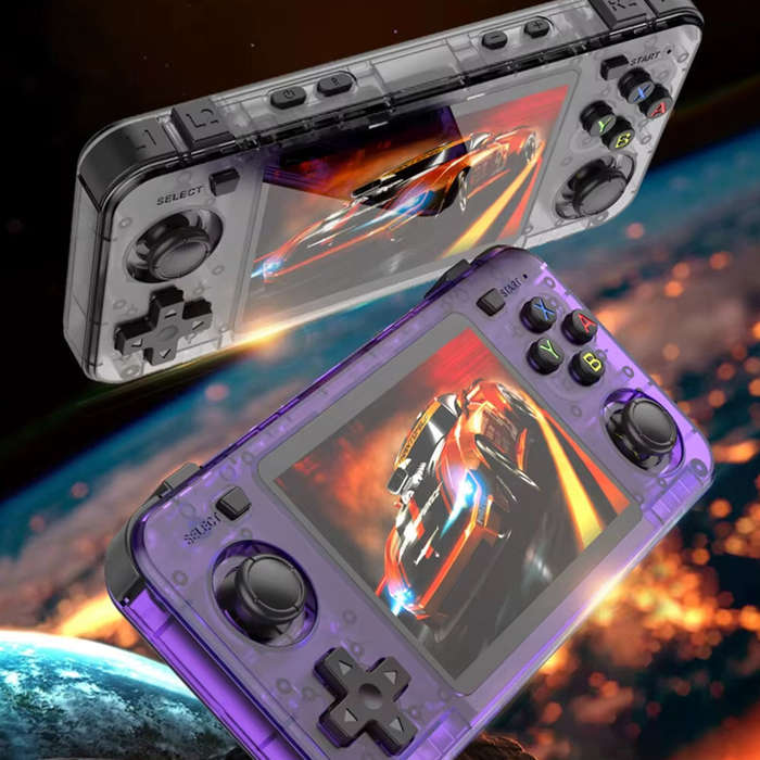 Transparent Black - R36H 128GB 3.5-inch IPS Screen Handheld Game Console RK3326 Quad-Core Built-in 3