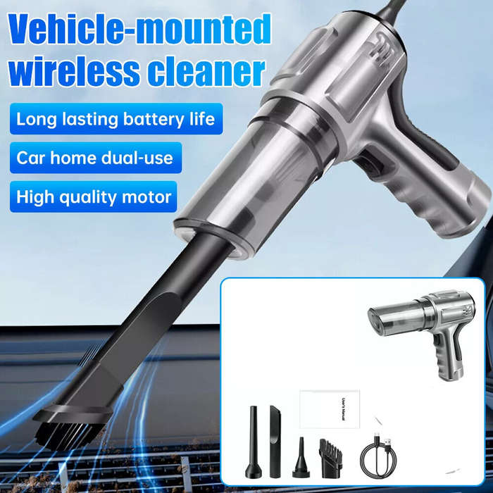 Silver - Cordless Vacuum Cleaner Brushless Motor Dual-Purpose Suction Blowing Pumping Inflation Mult