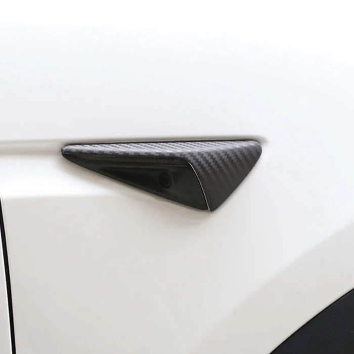 Matte Carbon Fiber Look - Car Side Camera Protection Cover Fender Trim Side Fender Camera Cover For