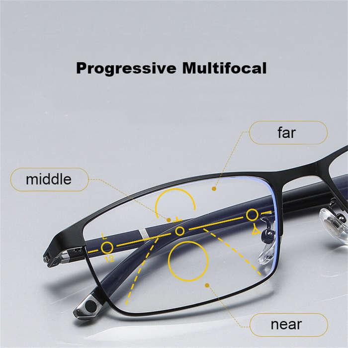 +300 - Photochromic Auto Zoom Reading Glasses HD Near Far Anti-blue Light Business Presbyopia Glasse
