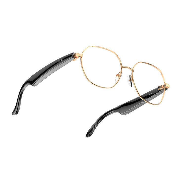 Black - W100B Smart AI Translation Glasses bluetooth 6.0 ChatGPT4.0 Real-Time 163 Languages Translat