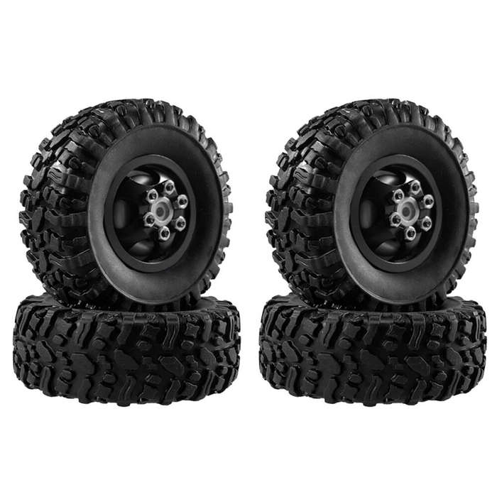 Red - 4PCS Upgraded Metal Rims Tires Wheels for TOYOTA Land Cruiser MN82 LC79 MN78 WPL D90 D91 D96 9
