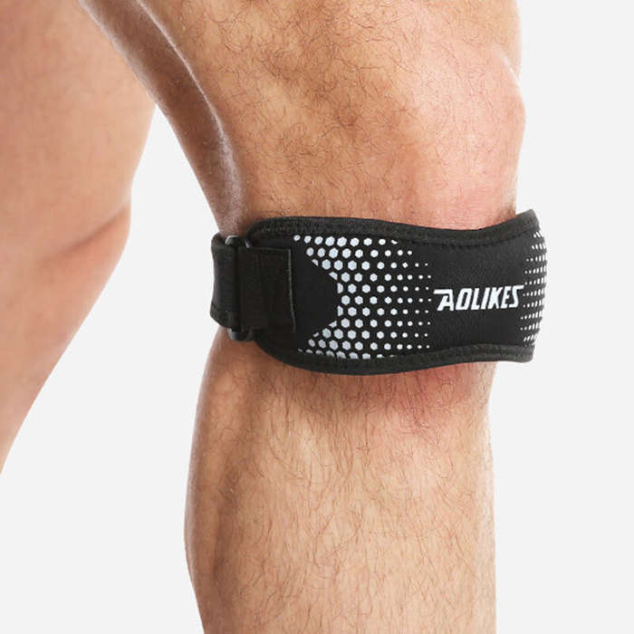 Blue - AOLIKES 1PCS Adjustable Knee Pad Knee Pain Relief Patella Stabilizer Support for Hiking Footb