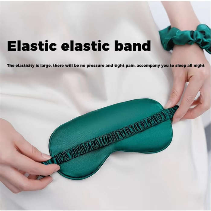 Black - KALOAD Double Sided Simulated Silk Sleeping Eye Mask Adjustable Elastic Band Blackout Travel