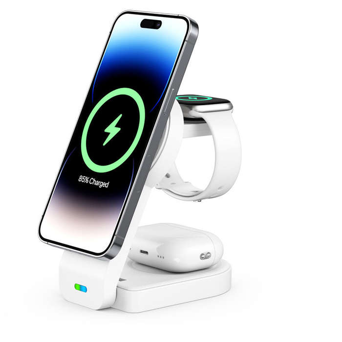 White - B-23 15W 10W 7.5W 5W Wireless Charger Fast Wireless Charging Stand for Qi-enabled Smart Phon