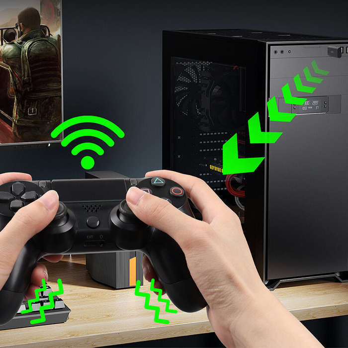 Black - RALAN bluetooth Adapter PS4/PS5 Gamepad to Computer Receiver Suitable for Switch/PC/TV Box