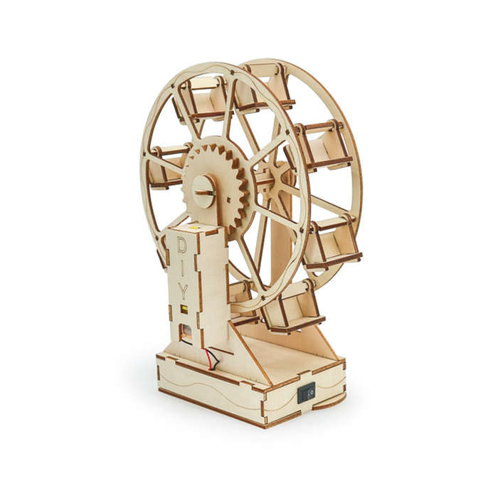 01 - Creative Electric Ferris Wheel Wooden DIY Science Set Puzzle Educational Scientific Experiments
