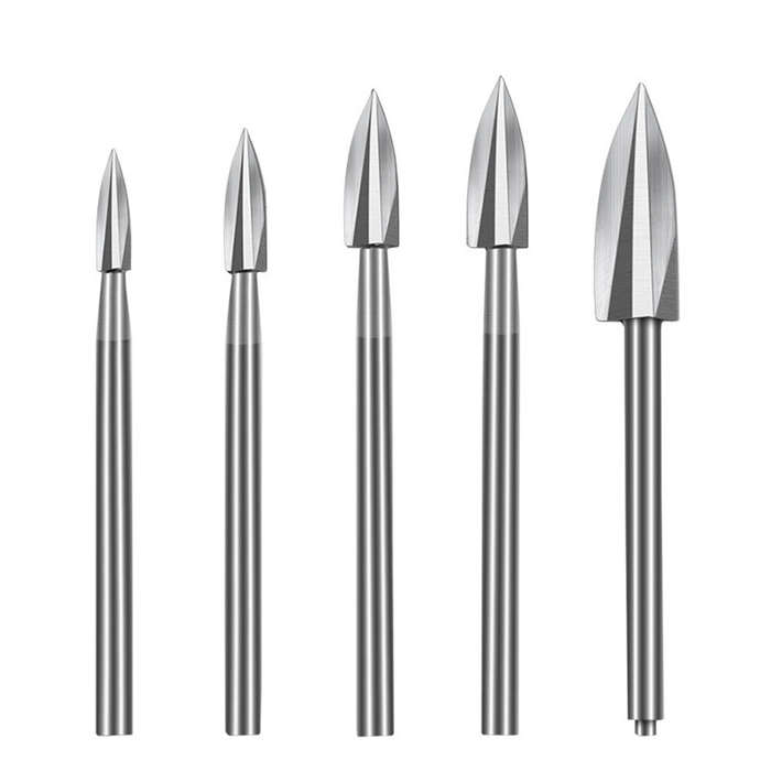 5Pcs Wood Carving Drill Bits HSS Engraving Drill Bit Set Solid Carbide Root Milling Grinder Burr Pre