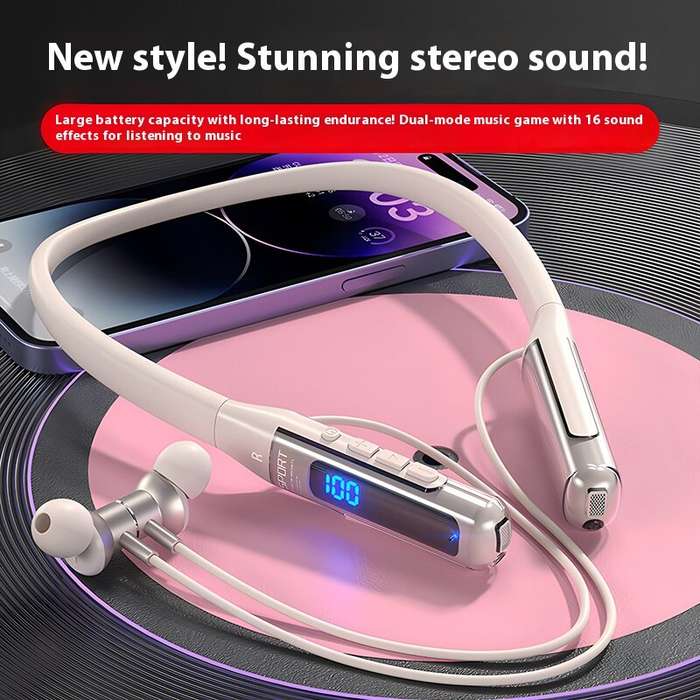 Black - TOURACE BT-125 Headphone Neckband bluetooth Earphone HiFi Surround Stereo Dual Mic ENC Call