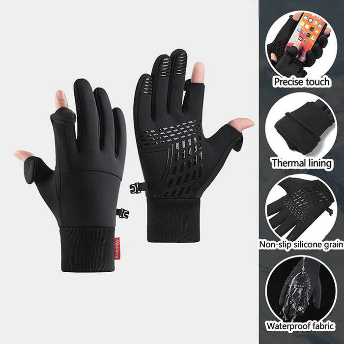 M - XANES Winter Warm Bike Gloves Touch Screen Outdoor Windproof Waterproof Cold-proof Gloves for Dr