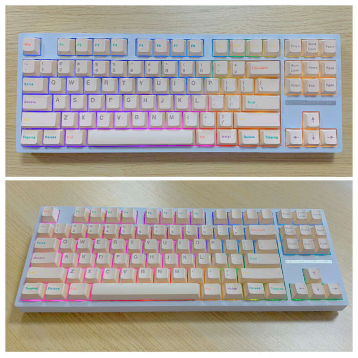 Yogurt 145 Keys Keycap Set Cherry Profile PBT Sublimation Suitable for 61/68/75/84/87/89/96/98/100/1